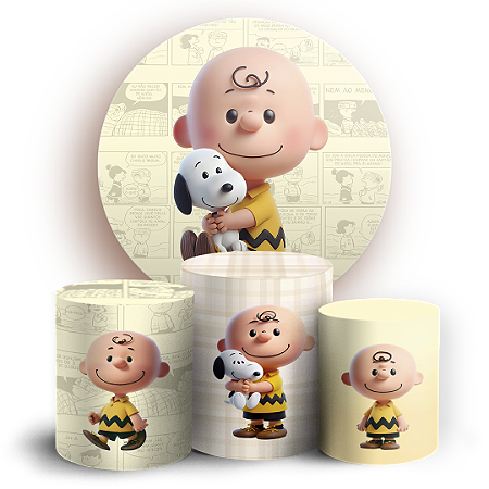 Capas Painel Redondo e Trio Cilindro Sublimado - Snoopy