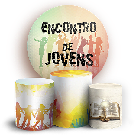 Capas Painel Redondo e Trio Cilindro Sublimado - Religioso Evangelico