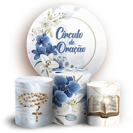 Capas Painel Redondo e Trio Cilindro Sublimado - Religioso Evangelico