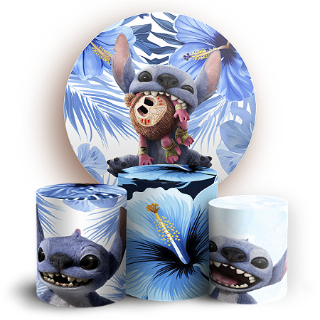 Capas Painel Redondo e Trio Cilindro Sublimado - Lilo Stitch