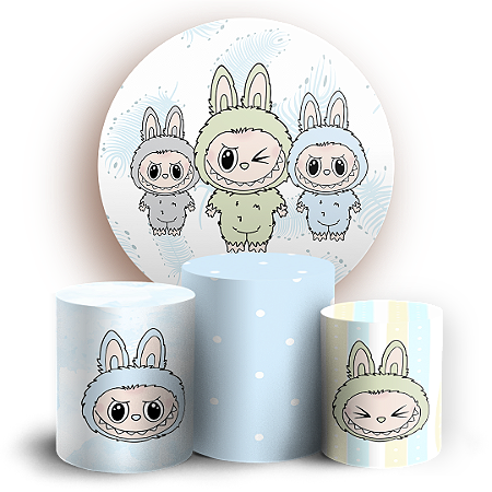 Capas Painel Redondo e Trio Cilindro Sublimado - Labubu