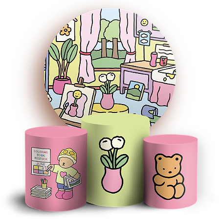 Capas Painel Redondo e Trio Cilindro Sublimado - Bobbie Goods