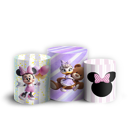 Capas Trio Cilindro Sublimado Vest Facil - Turma Do Mickey E Minnie