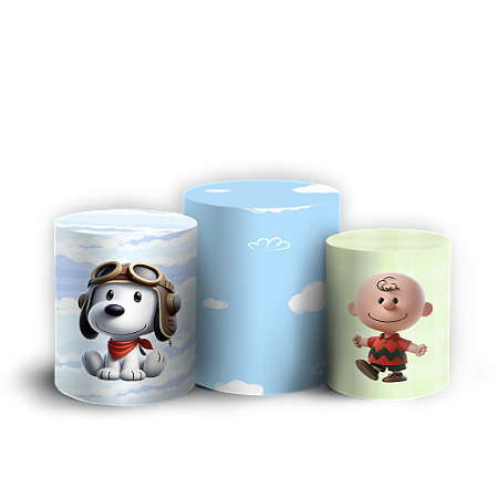 Capas Trio Cilindro Sublimado Vest Facil - Snoopy