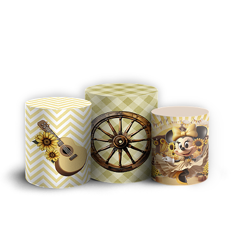 Capas Trio Cilindro Sublimado Vest Facil - Minnie