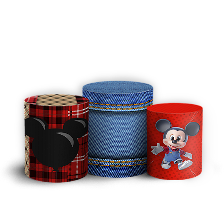 Capas Trio Cilindro Sublimado Vest Facil - Mickey