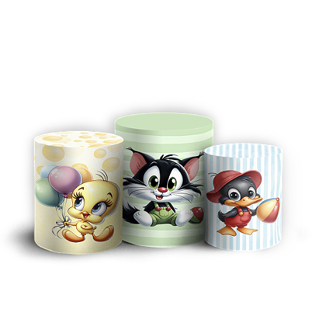 Capas Trio Cilindro Sublimado Vest Facil - Looney Tunes