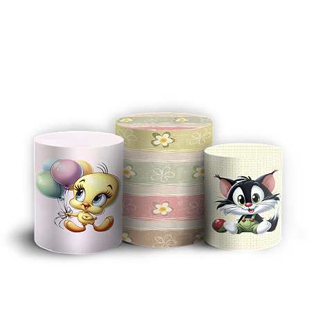 Capas Trio Cilindro Sublimado Vest Facil - Looney Tunes