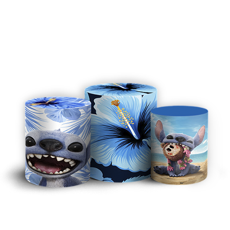 Capas Trio Cilindro Sublimado Vest Facil - Lilo Stitch