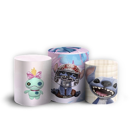 Capas Trio Cilindro Sublimado Vest Facil - Lilo Stitch