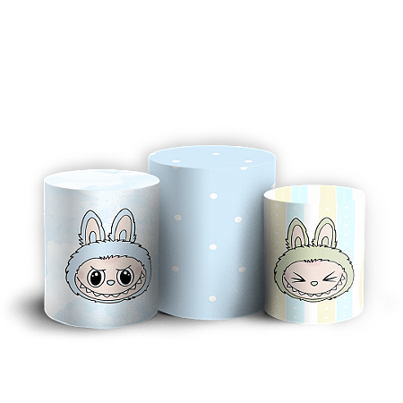 Capas Trio Cilindro Sublimado Vest Facil - Labubu