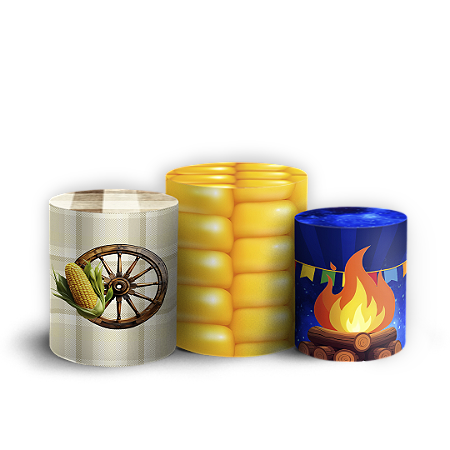 Capas Trio Cilindro Sublimado Vest Facil - Festa Junina