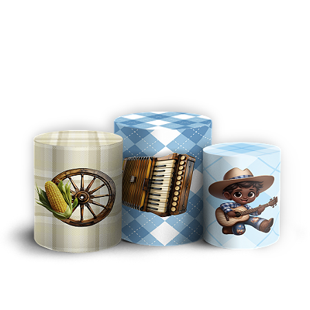 Capas Trio Cilindro Sublimado Vest Facil - Festa Junina