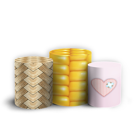 Capas Trio Cilindro Sublimado Vest Facil - Festa Junina