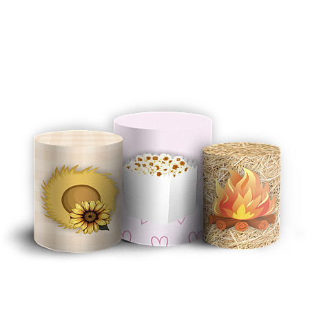 Capas Trio Cilindro Sublimado Vest Facil - Festa Junina