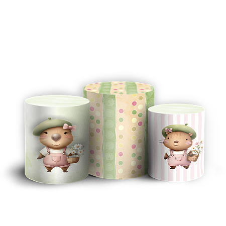 Capas Trio Cilindro Sublimado Vest Facil - Capivara