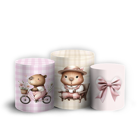 Capas Trio Cilindro Sublimado Vest Facil - Capivara