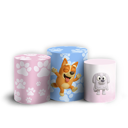 Capas Trio Cilindro Sublimado Vest Facil - Bluey