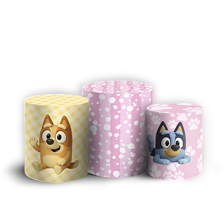 Capas Trio Cilindro Sublimado Vest Facil - Bluey