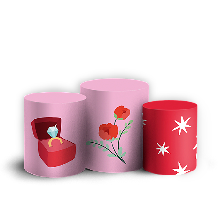 Capas Trio Cilindro Sublimado Vest Facil - Namorados