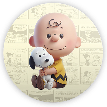 Capa Painel Redondo Sublimado - Snoopy
