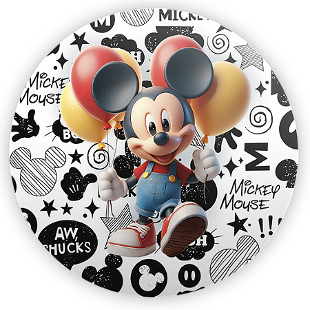 Capa Painel Redondo Sublimado - Mickey