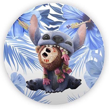 Capa Painel Redondo Sublimado - Lilo Stitch