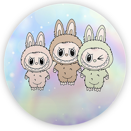 Capa Painel Redondo Sublimado - Labubu