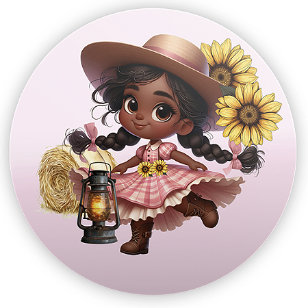 Capa Painel Redondo Sublimado - Festa Junina