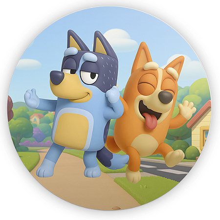 Capa Painel Redondo Sublimado - Bluey