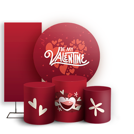 Capas Painel Redondo Trio Cilindro e Faixa Lateral Sublimado - Namorados