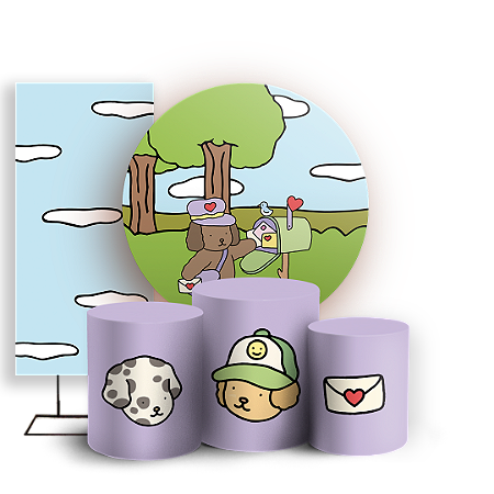 Capas Painel Redondo Trio Cilindro e Faixa Lateral Sublimado - Bobbie Goods