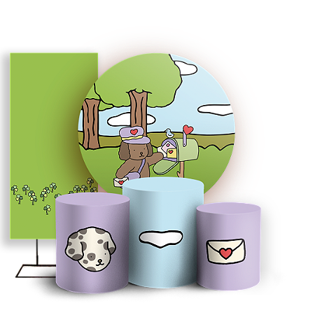 Capas Painel Redondo Trio Cilindro e Faixa Lateral Sublimado - Bobbie Goods