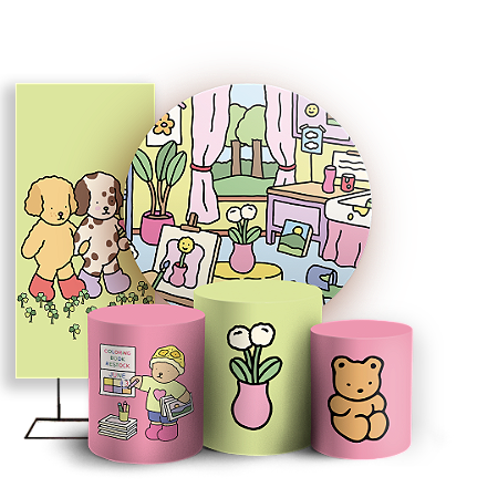 Capas Painel Redondo Trio Cilindro e Faixa Lateral Sublimado - Bobbie Goods