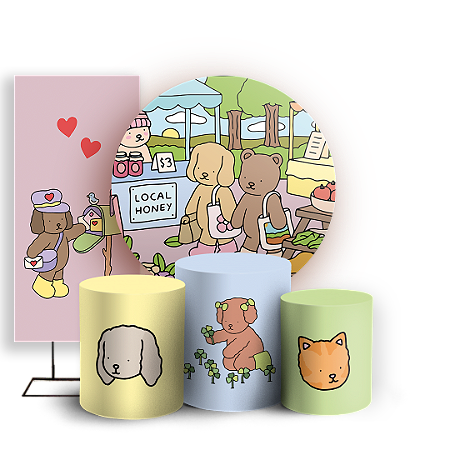 Capas Painel Redondo Trio Cilindro e Faixa Lateral Sublimado - Bobbie Goods