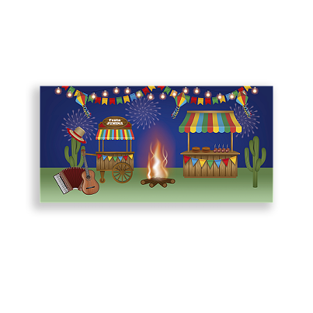 Capa Painel Retangular Sublimado - Festa Junina