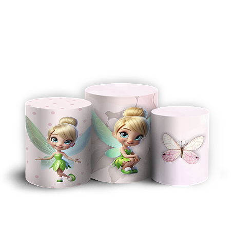 Capas Trio Cilindro Sublimado Vest Facil - Sininho Tinkerbell