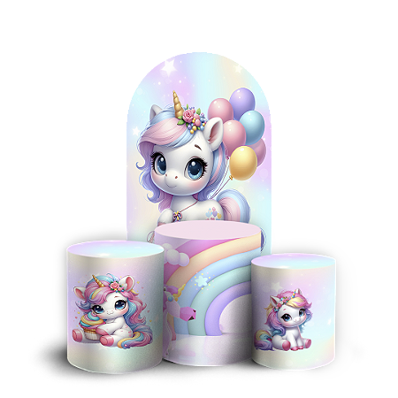 Capas Faixa Lateral e Trio Cilindro Sublimado Vest Facil - Unicornio