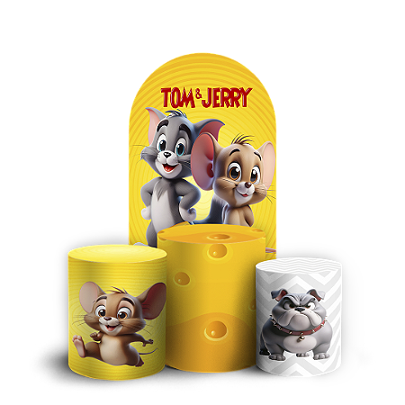 Capas Faixa Lateral e Trio Cilindro Sublimado Vest Facil - Tom E Jerry