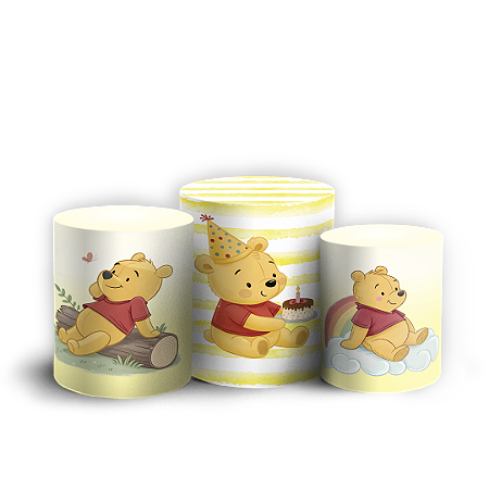 Capas Trio Cilindro Sublimado Vest Facil - Ursinho Pooh