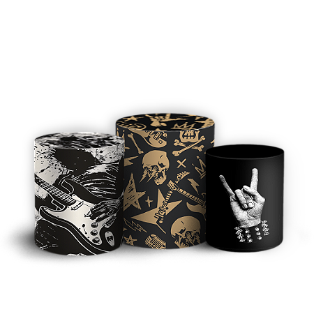 Capas Trio Cilindro Sublimado Vest Facil - Rock and Roll