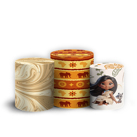 Capas Trio Cilindro Sublimado Vest Facil - Pocahontas