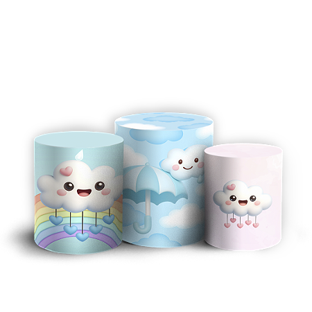 Capas Trio Cilindro Sublimado Vest Facil - Chuva de Amor