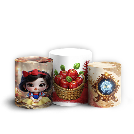 Capas Trio Cilindro Sublimado Vest Facil - Branca de Neve