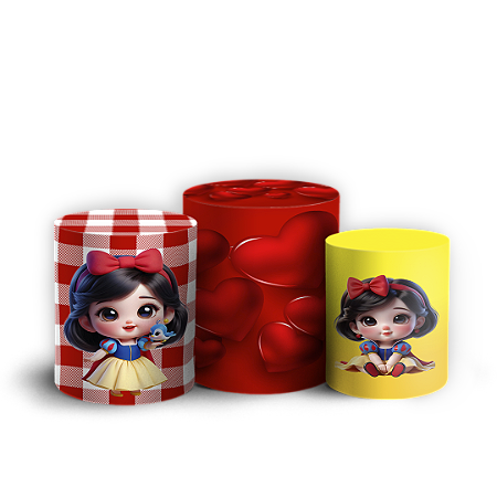 Capas Trio Cilindro Sublimado Vest Facil - Branca de Neve