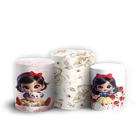 Capas Trio Cilindro Sublimado Vest Facil - Branca de Neve
