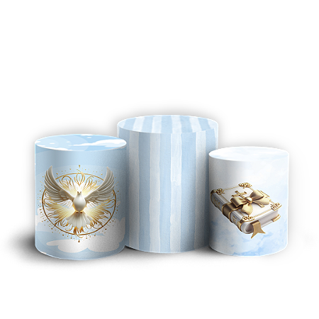 Capas Trio Cilindro Sublimado Vest Facil - Anjos Batismo