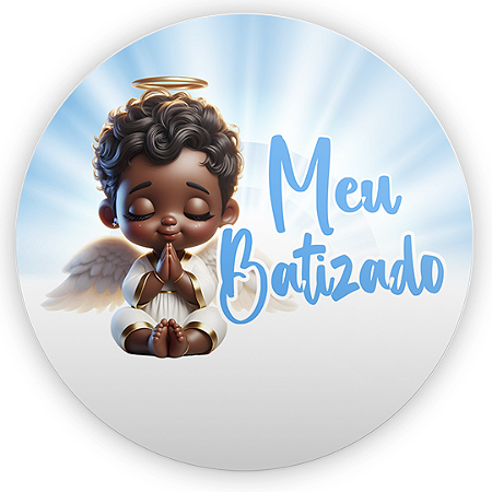 Capa Mini Painel Sublimado - Anjos Batismo