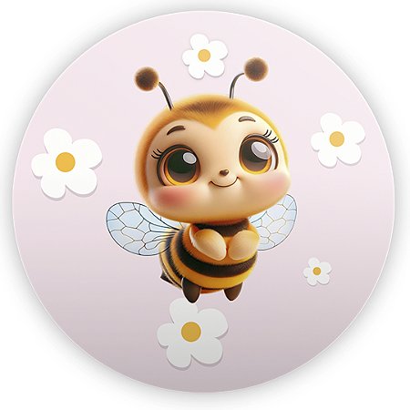 Capa Painel Redondo Sublimado - Abelha