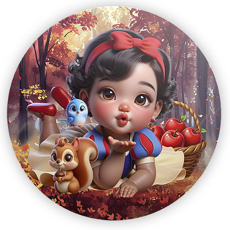 Capa Painel Redondo Sublimado - Branca de Neve